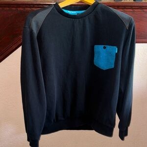 Reign Supreme Men's Black Sweater with Blue Pocket and East London Kings Logo